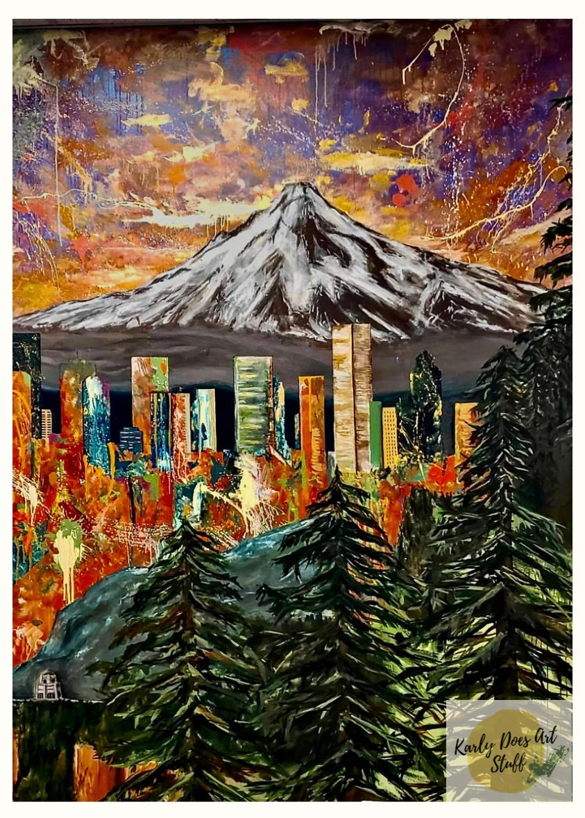 "Mt. Hood & Portland" Print