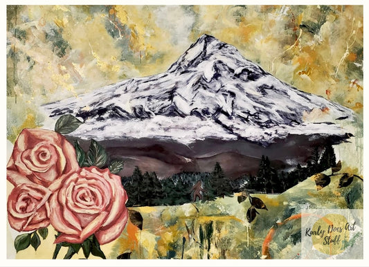 "Mt. Hood & Roses" Print